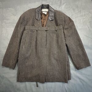 Vintage 80s Henry White Dublin Jacket Womens 12 Houndstooth Lambswool Skirt Set